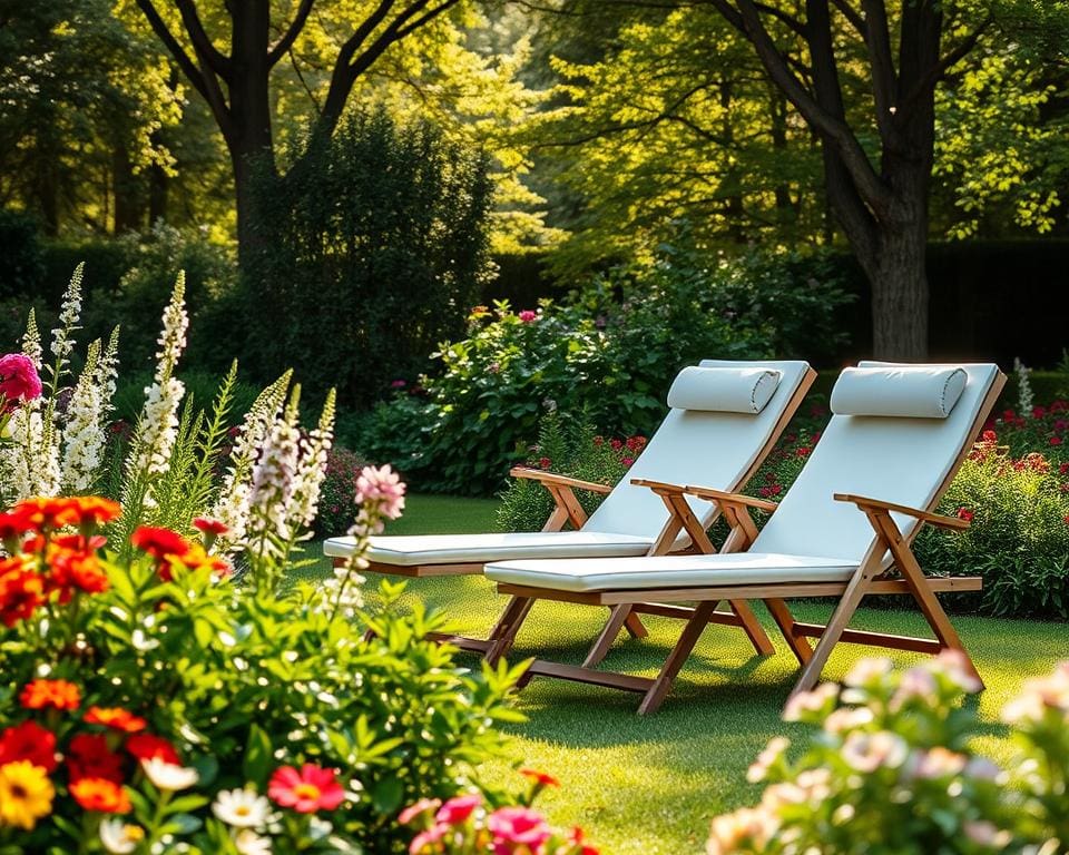 Opvouwbare ligstoelen voor extra comfort in de tuin