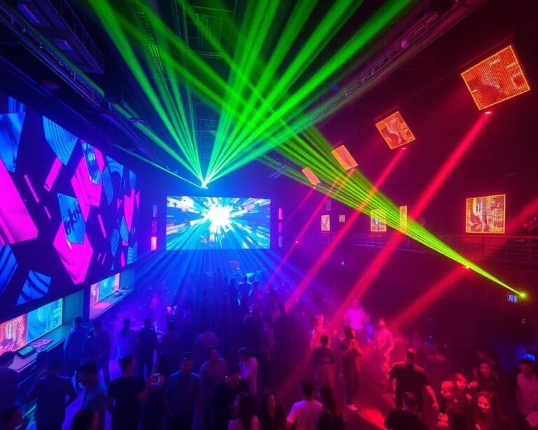 Discotheeknacht in een unieke setting met lichtshows en visuals