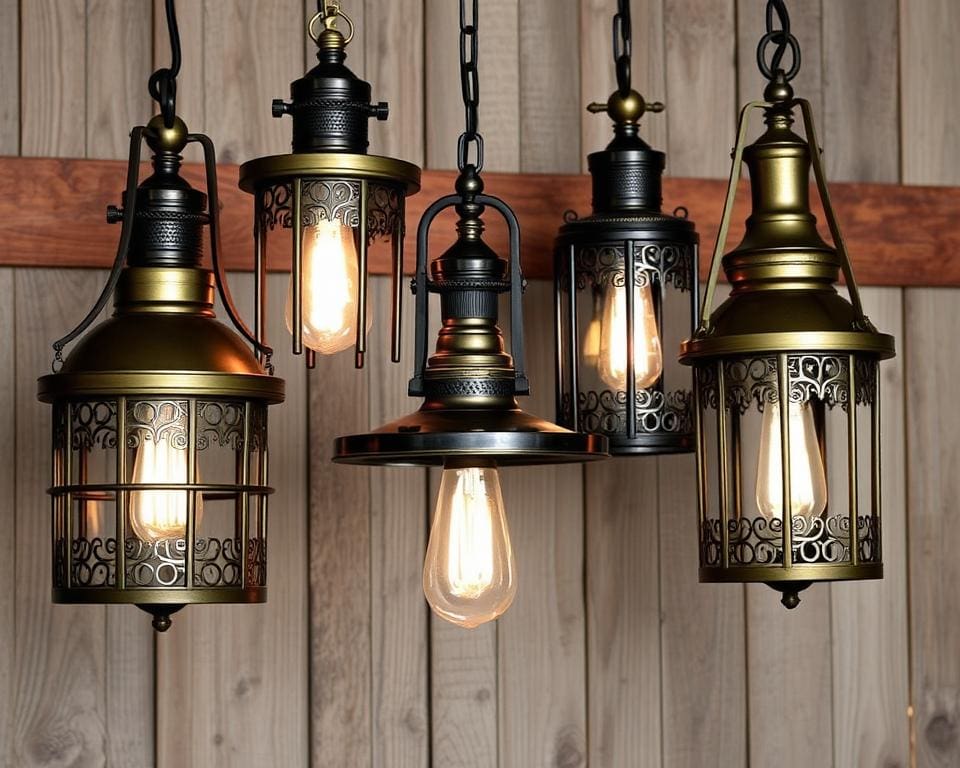 hanglampen met een vintage bronzen uitstraling